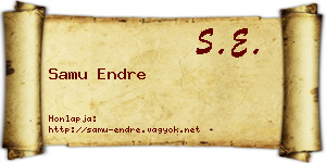 Samu Endre névjegykártya